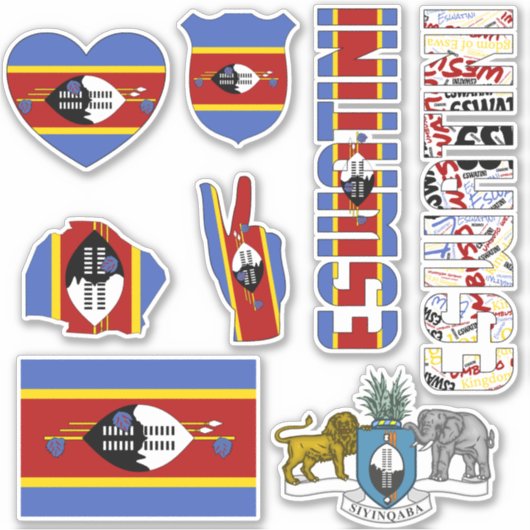 Amazing Eswatini Shapes National Symbols Sticker (Voorkant)
