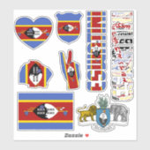 Amazing Eswatini Shapes National Symbols Sticker (Vel)