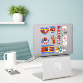 Amazing Eswatini Shapes National Symbols Sticker (Laptop op bureau)