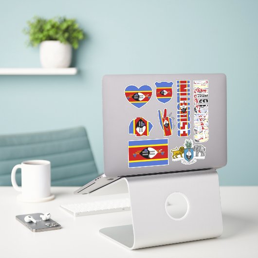 Amazing Eswatini Shapes National Symbols Sticker (Laptop op bureau)