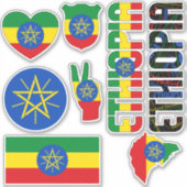 Amazing Ethiopia Shapes National Symbols Sticker (Voorkant)