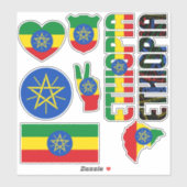 Amazing Ethiopia Shapes National Symbols Sticker (Vel)