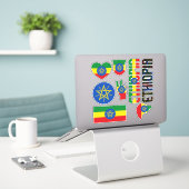 Amazing Ethiopia Shapes National Symbols Sticker (Laptop op bureau)