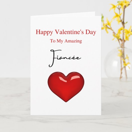 Amazing Fiancée Valentijnsdag Kaart (Gele Bloem)