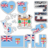 Amazing Fiji Shapes National Symbols Sticker (Voorkant)