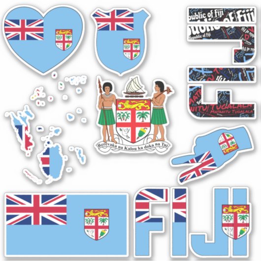 Amazing Fiji Shapes National Symbols Sticker (Voorkant)