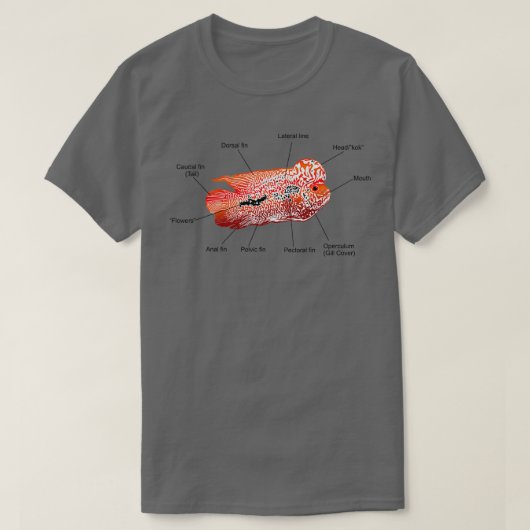 Amazing Flowerhorn Anatomy T-shirt (Design voorkant)