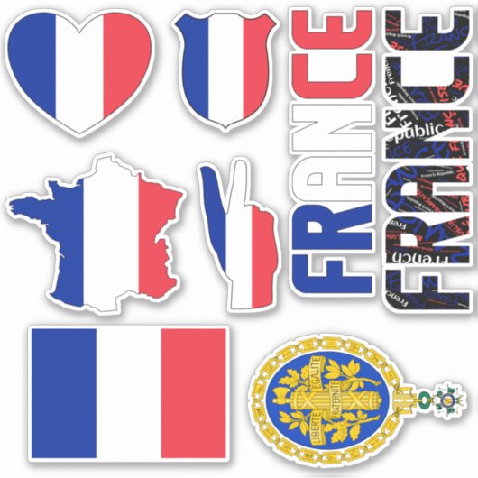 Amazing France Shapes National Symbols Sticker (Voorkant)