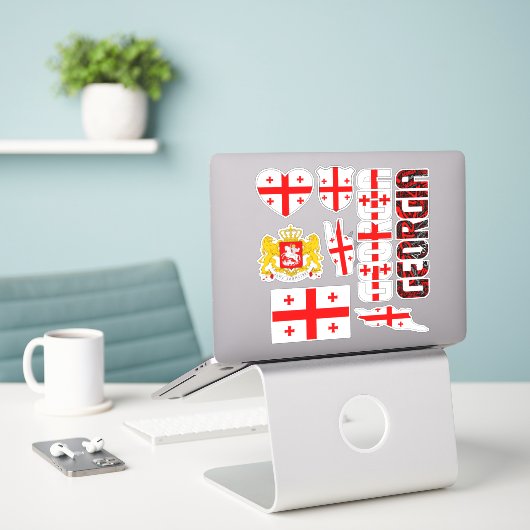 Amazing Georgia Shapes National Symbols Sticker (Laptop op bureau)