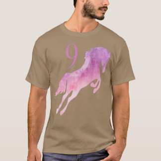 Amazing Girls 9th Birthday Horse Waterverf 9 jaar T-shirt