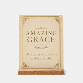 Amazing Grace Acryl Wandkunst | Elegante Christeli Bord