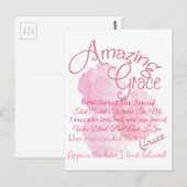 Amazing Grace Beauely Pink Rose Typografie Briefkaart (Voorkant / Achterkant)