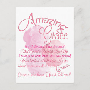 Amazing Grace Beauely Pink Rose Typografie Briefkaart
