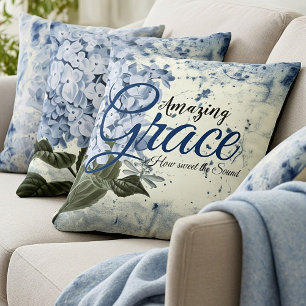 Amazing Grace blauwe hortensia  Kussen