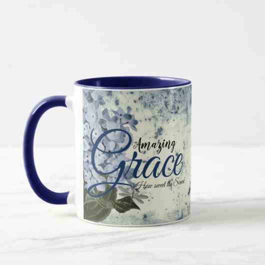 Amazing Grace blauwe hortensia Mok (Links)