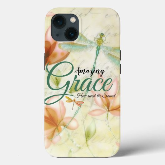 Amazing Grace Bloemen en libel Buitenkussen Case-Mate iPhone Case (Achterkant)