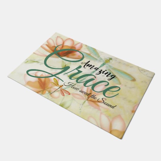 Amazing Grace Bloemen en libel Deurmat (Schuin)