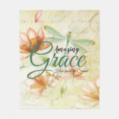 Amazing Grace Bloemen en libel   Fleece Deken (Voorkant)