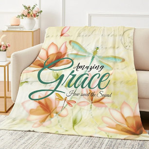 Amazing Grace Bloemen en libel Fleece Deken