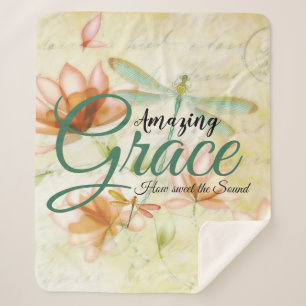 Amazing Grace Bloemen en libel Sherpa Deken
