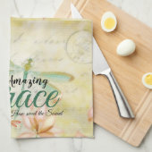 Amazing Grace Bloemen en libel   Theedoek (Quarter Fold)