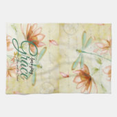 Amazing Grace Bloemen en libel   Theedoek (Horizontaal)