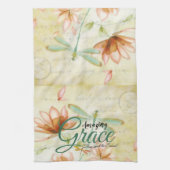 Amazing Grace Bloemen en libel   Theedoek (Verticaal)