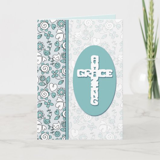 Amazing Grace Bluebird Doodles gepersonaliseerd Feestdagen Kaart (Voorkant)