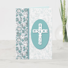 Amazing Grace Bluebird Doodles gepersonaliseerd Feestdagen Kaart