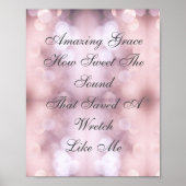 Amazing Grace Bokeh Roze Verlicht  Poster (Voorkant)