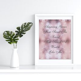 Amazing Grace Bokeh Roze Verlicht Poster