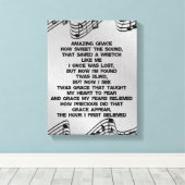 Amazing Grace Christelijk Hymn Lyrics Canvas Afdruk (Insitu (Houten vloer))