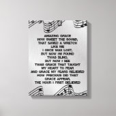 Amazing Grace Christelijk Hymn Lyrics Canvas Afdruk (Voorkant)