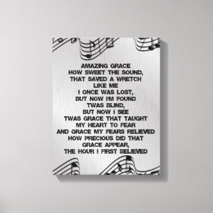 Amazing Grace Christelijk Hymn Lyrics Canvas Afdruk