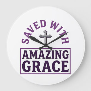 Amazing Grace Christelijk Kruis Vintage Grote Klok
