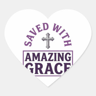 Amazing Grace Christelijk Kruis Vintage Hart Sticker