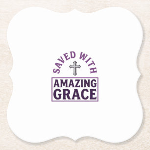 Amazing Grace Christelijk Kruis Vintage Kartonnen Onderzetters
