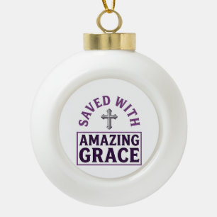 Amazing Grace Christelijk Kruis Vintage Keramische Bal Ornament