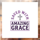 Amazing Grace Christelijk Kruis Vintage Raamsticker (Vel 2)