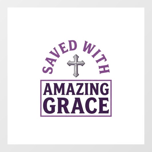 Amazing Grace Christelijk Kruis Vintage Raamsticker (Vel)