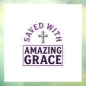 Amazing Grace Christelijk Kruis Vintage Raamsticker (Vel 3)