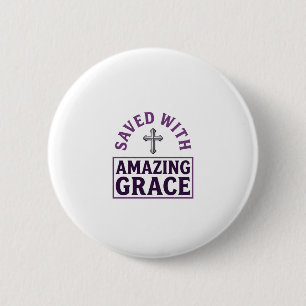 Amazing Grace Christelijk Kruis Vintage Ronde Button 5,7 Cm