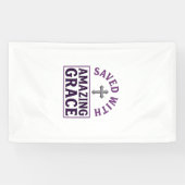 Amazing Grace Christelijk Kruis Vintage Spandoek (Horizontaal)