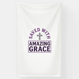 Amazing Grace Christelijk Kruis Vintage Spandoek