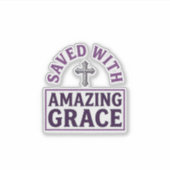 Amazing Grace Christelijk Kruis Vintage Sticker (Voorkant)