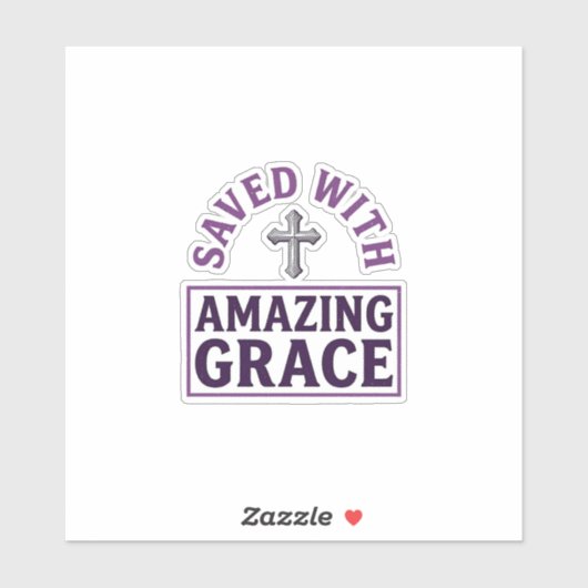 Amazing Grace Christelijk Kruis Vintage Sticker (Vel)