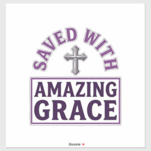 Amazing Grace Christelijk Kruis Vintage Sticker