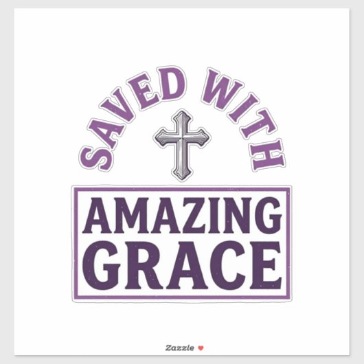 Amazing Grace Christelijk Kruis Vintage Sticker (Vel)