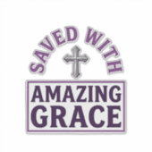 Amazing Grace Christelijk Kruis Vintage Sticker (Voorkant)