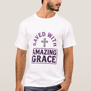 Amazing Grace Christelijk Kruis Vintage T-shirt